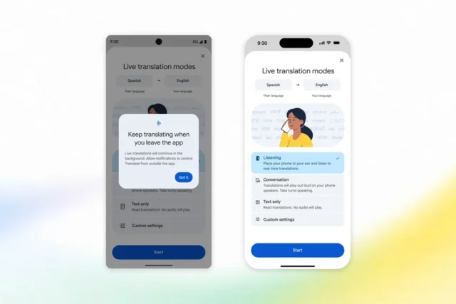 Google Translate suma traducción en segundo plano y por el auricular en vivo